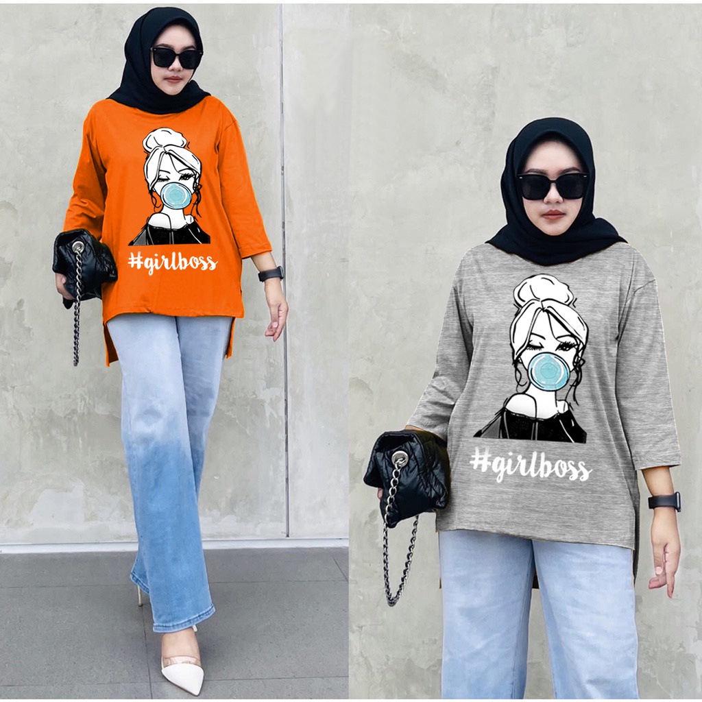 GR ATASAN BASIC OVERSIZE KOREAN TOP KAOS JUMBO LD 135 TUNIK BABYTERRY PREMIUM SR372