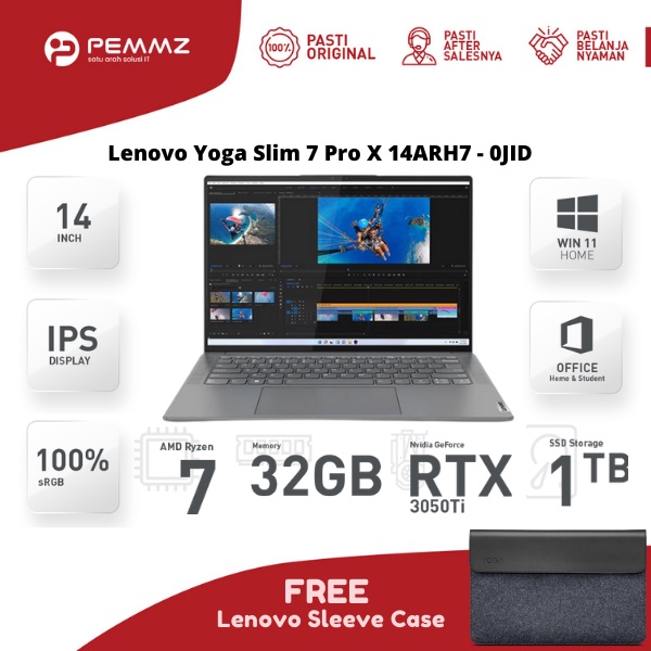 LENOVO YOGA SLIM 7 PRO X 14ARH7 - 0JID - R7-6800HS - SSD 1TB - RTX3050 - ONYX GREY
