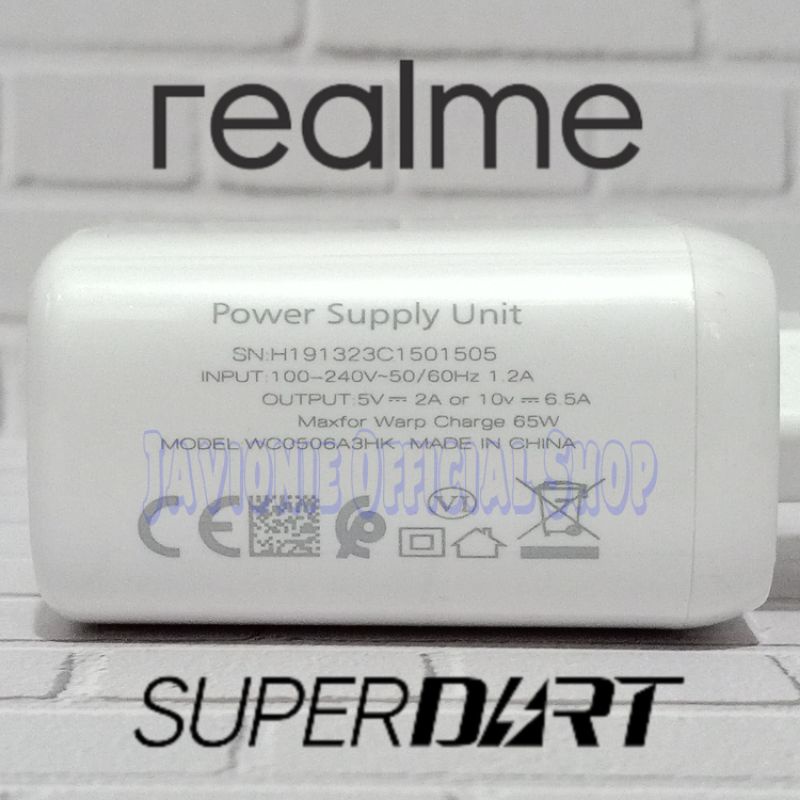 Travel Charger Casan Cas Realme Narzo 20 PRO 65W Original Super DART VOOC TYPE C