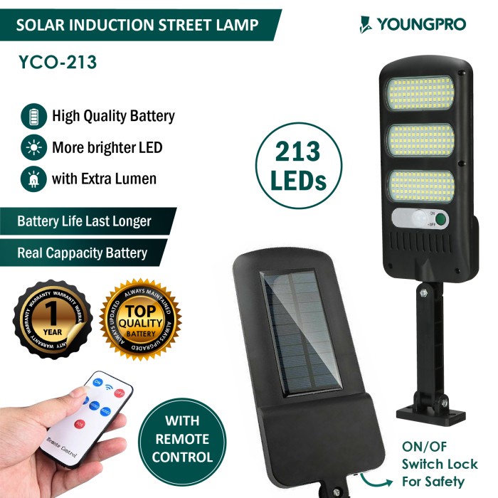YOUNGPRO YCO150 Lampu Jalan Outdoor Led Solar Panel Hemat Energi