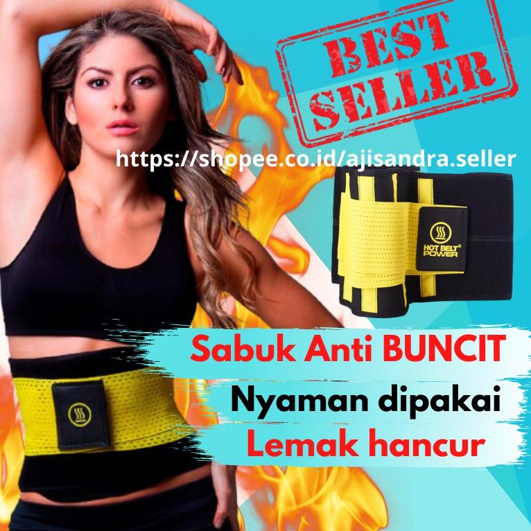 Sabuk Pelangsing Pengecil Pembentuk Perut Hot Shaper Power Belt Sabuk Pembakar Lemak Tubuh Original 