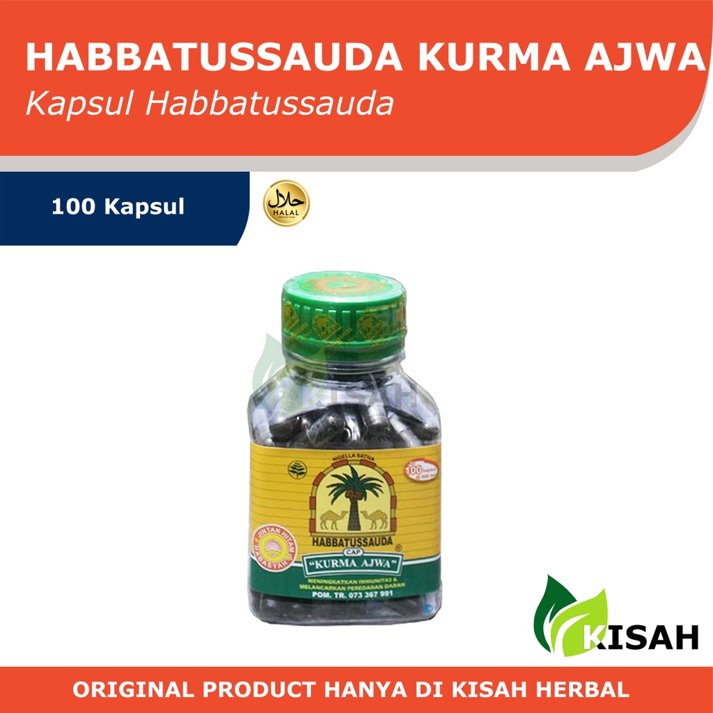 Kurma Ajwa Serbuk Habbatussauda Kapsul Cap Kurma Ajwa 100 dan 210 Kapsul Jintan Hitam / Habbatussauda Jinten Hitam Bubuk Cap Kurma Ajwa