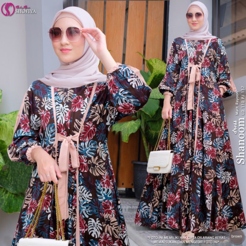 [BARU] SHANOOM DRESS BY SHOFIYA BAJU GAMIS WANITA MUSLIM LD 110