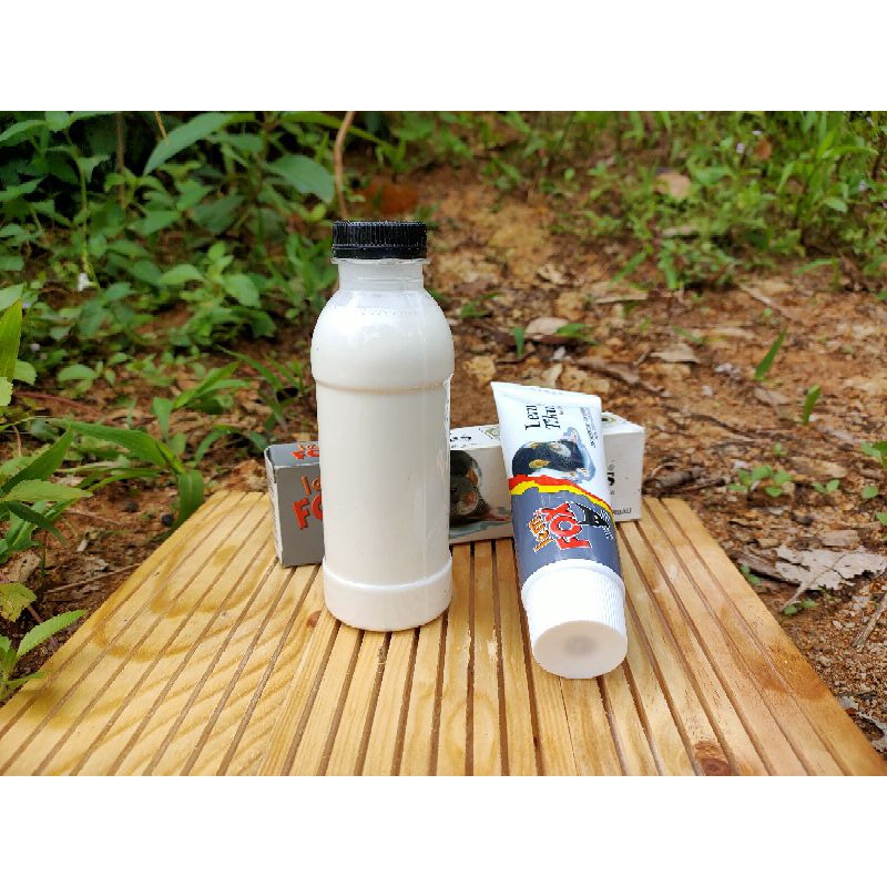 

getah karet mentah cair murni 150ml+lem fox 75gr
