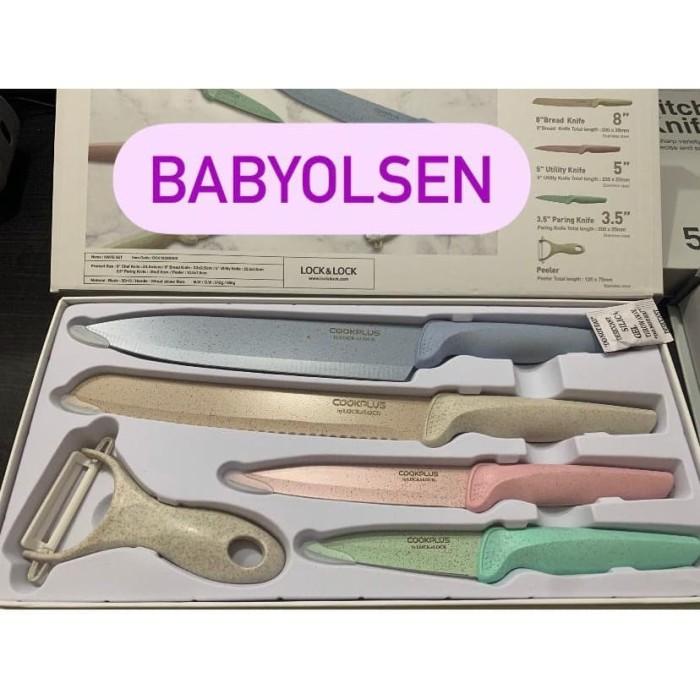 KNIFE SET LOCKNLOCK PASTEL/PISAU DAPUR/KITCHEN KNIFE/LOCK N LOCK