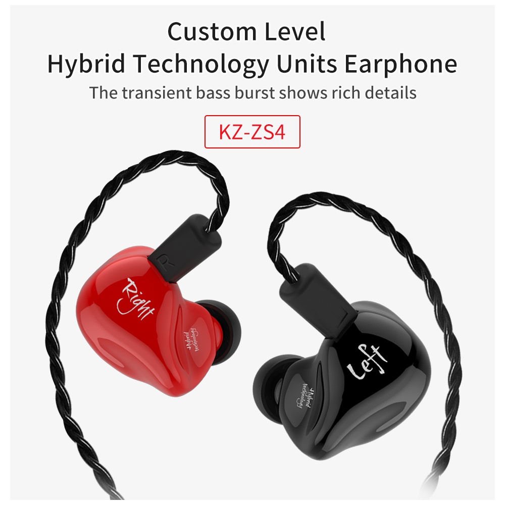 KZ ZS4 Dual Driver Earphone with mic - GARANSI RESMI