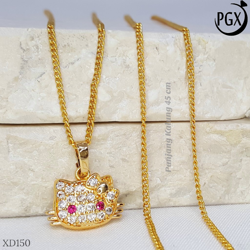 PGX Kalung Wanita Xuping Aksesoris Fashion Perhiasan Lapis Emas XD150