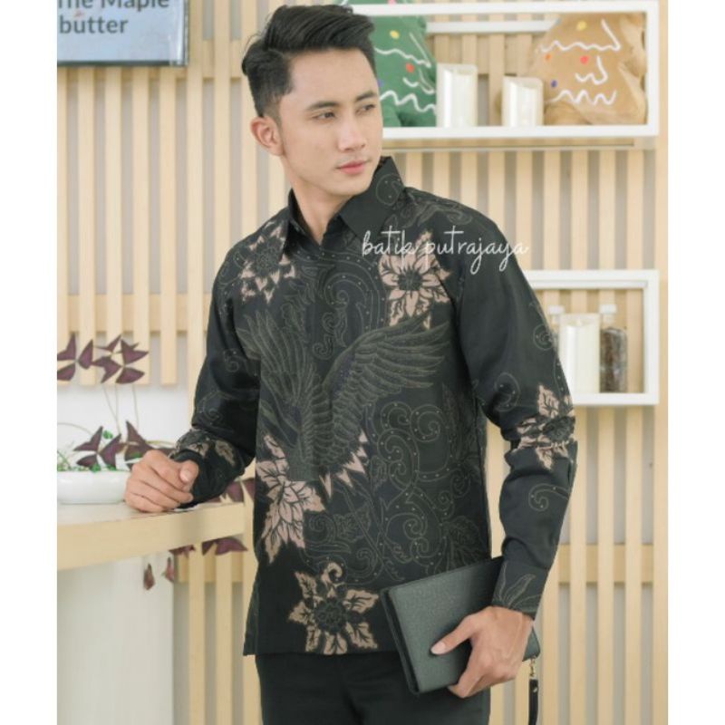 MLIWIS Kemeja Baju Batik Pria Lengan Panjang S-XXL Kasual Modern Solo Sragenan