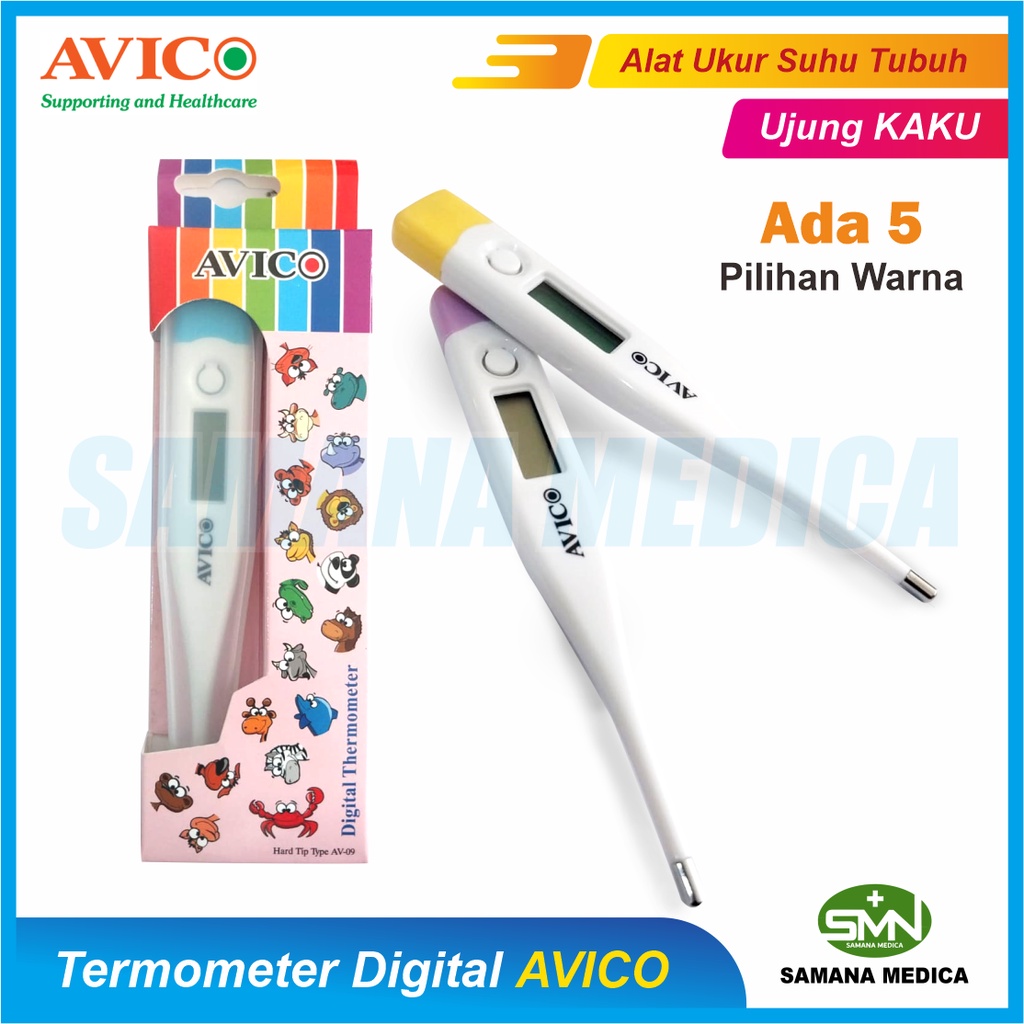 Termometer thermometer Digital Alat Ukur Suhu Tubuh AVICO Free Baterai Ujung KAKU Promo Murah