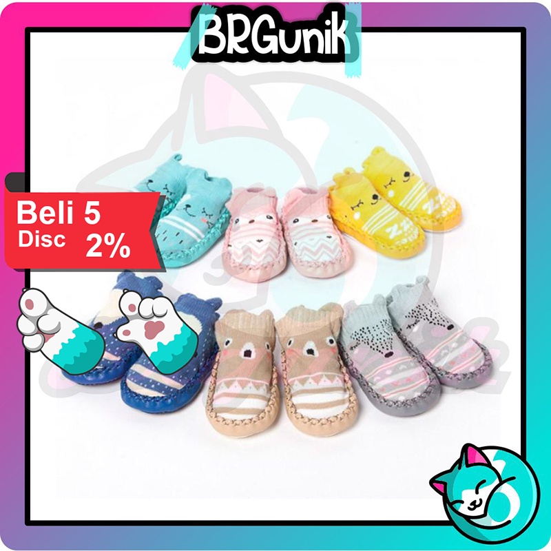 BRGUNIK Sepatu Anak Bayi Anti Slip / Baby Socks Shoes / Sepatu Baby / Kaos Kaki Bayi R130