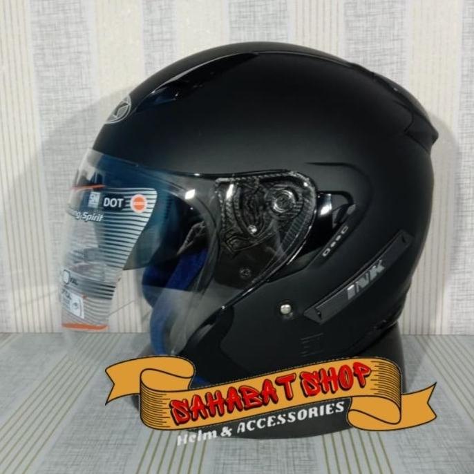 HELM INK METRO 2 SOLID BLACK DOFF | DOUBLE VISOR | HELM SNI