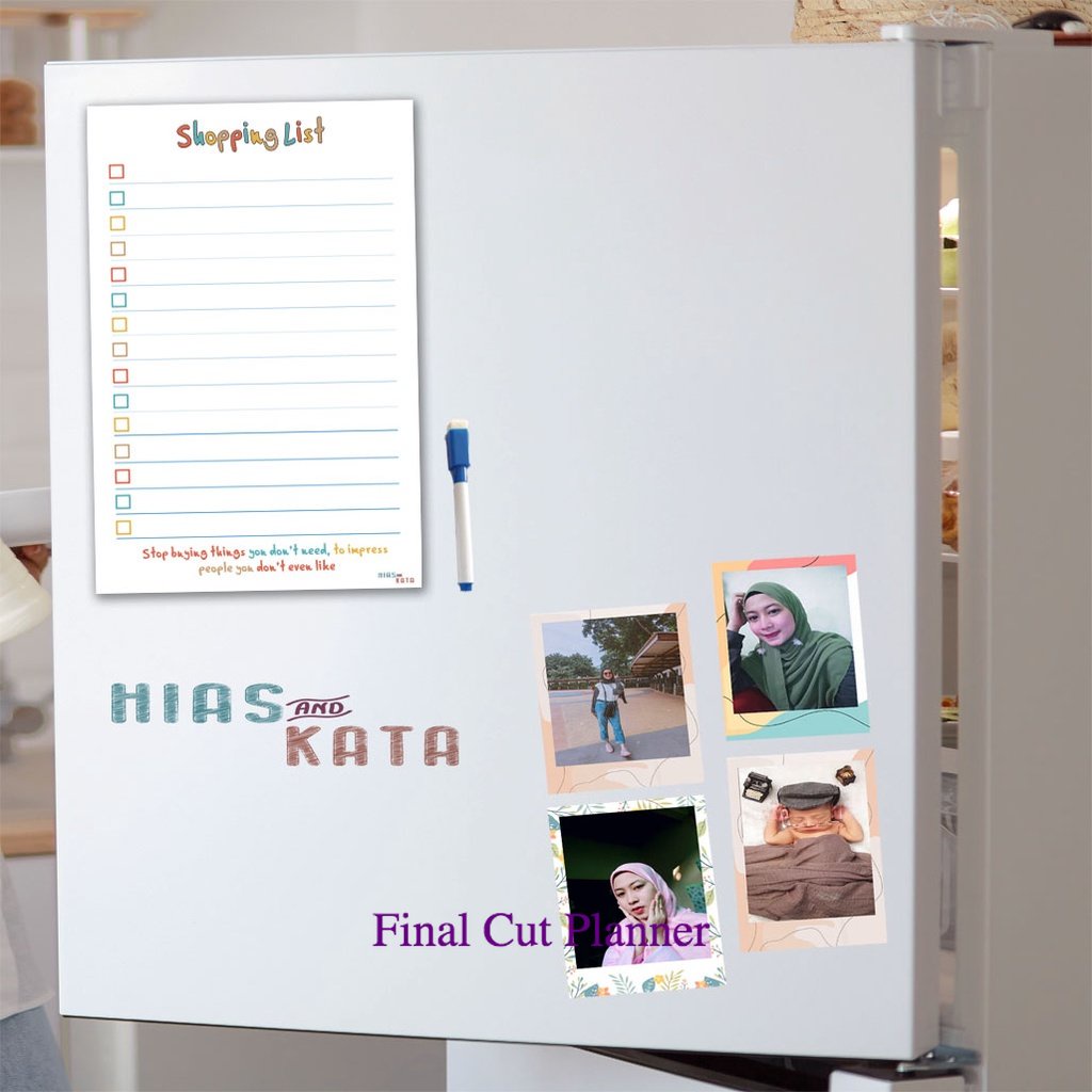 

Magnetic Planner shopping list grocery list checklist size A5 ( free spidol magnet) .