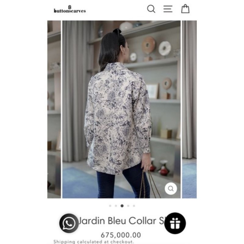 Benang Jarum Le Jardin Bleu Collar Shirt Preloved