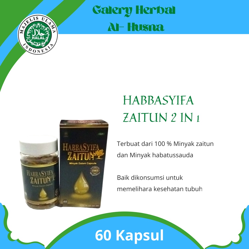 Habbasyifa Zaitun 60 Kapsul || minyak Habbatussauda Plus Minyak Zaitun