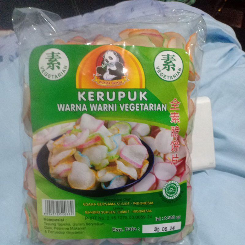 

panda dunia kerupuk warna warni vegan