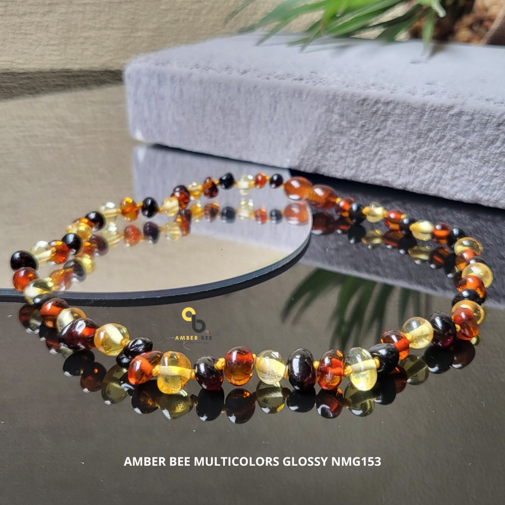 Kalung Amber Bayi dan Anak TK/SD Premium Multicolor NGM153 Glossy by AMBER BEE