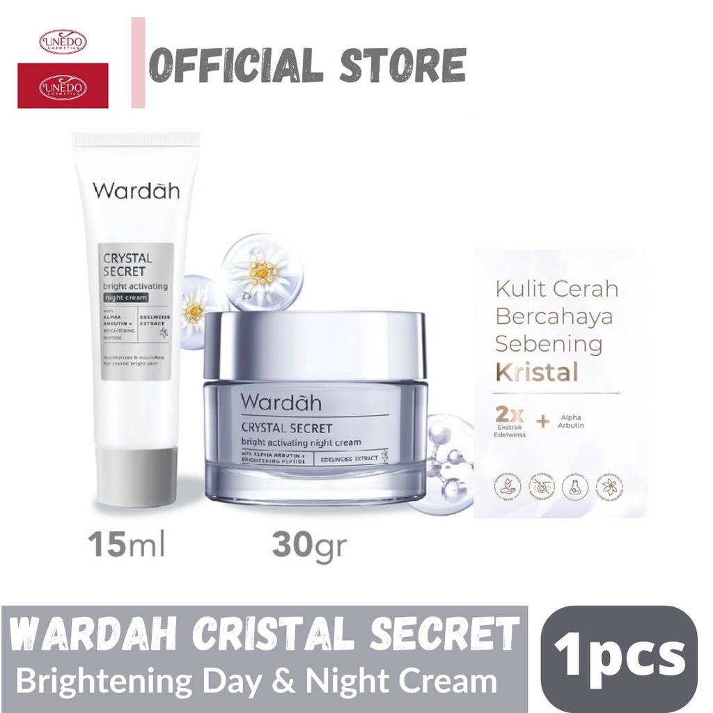 Wardah Crystal Secret Brightening Day Cream &amp; Night Cream 15ml &amp; 30gr