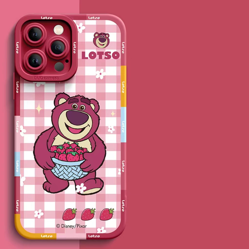 Ins Casing iPhone 14 14pro 14Plus 14prm 13 13pro 13prm 11 7Plus 8Plus Xr XS 12pro Max Motif Strawberry