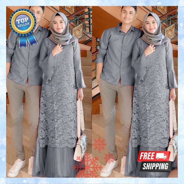 Bj Pasangan Muslim Ghamis Kekinian Baju Lebaran Couple Terbaru Gamis Casual Games Syar'I Buju Muslim