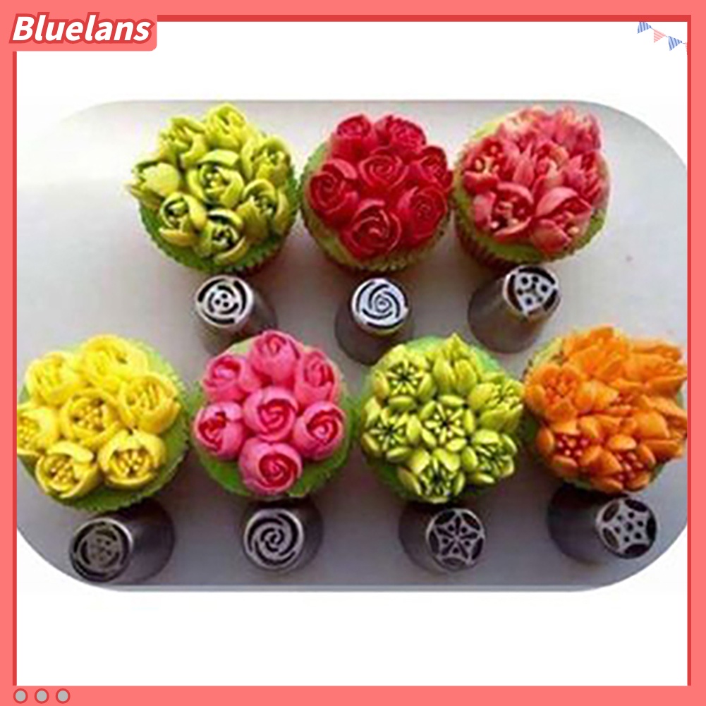 Bluelans 7pcs / Set Spuit Piping Icing DIY Untuk Dekorasi Kue