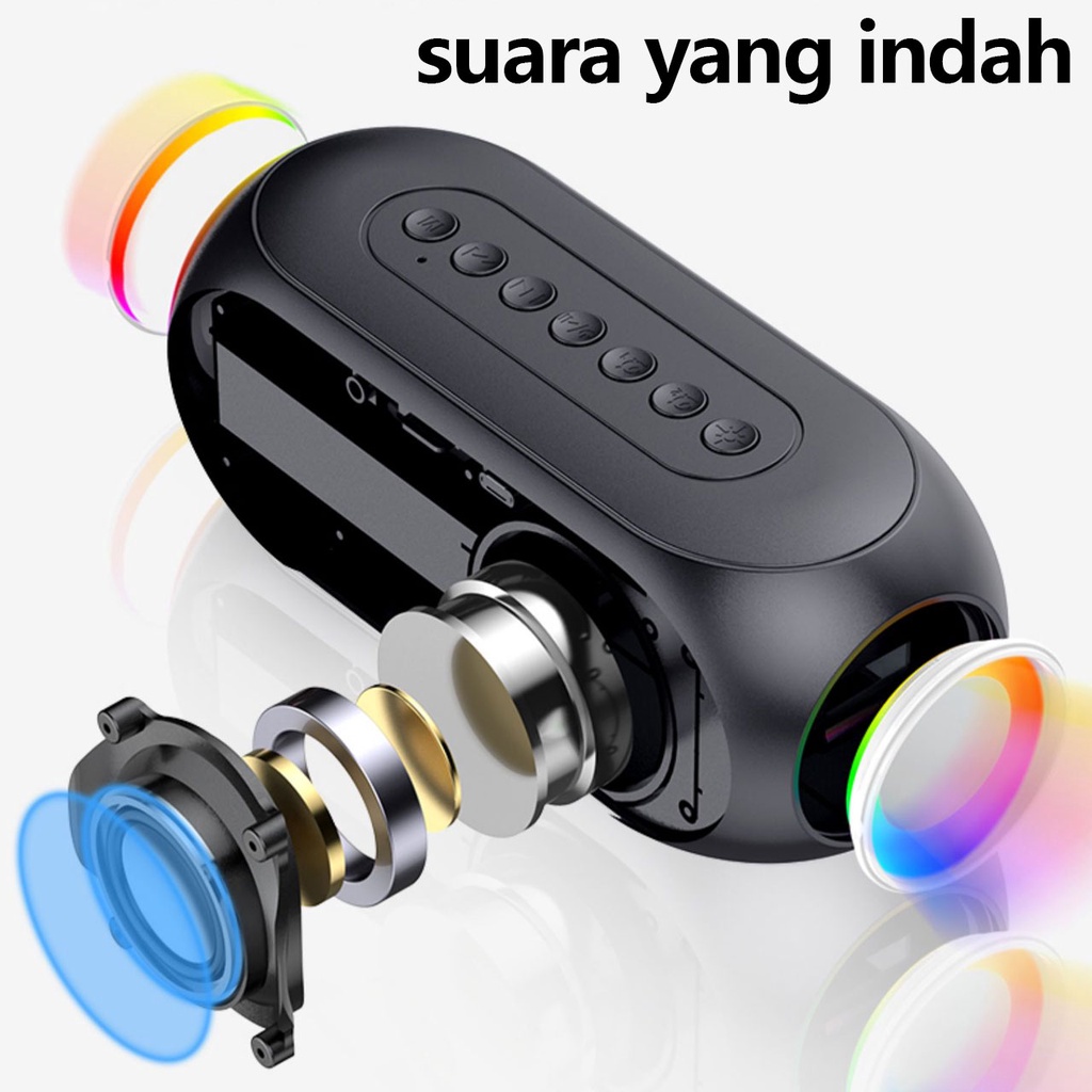 Promo Terbaru Jovitech Speaker Bluetooth Jam Led Smart Multi-Function Alarm Clock Speaker Portable