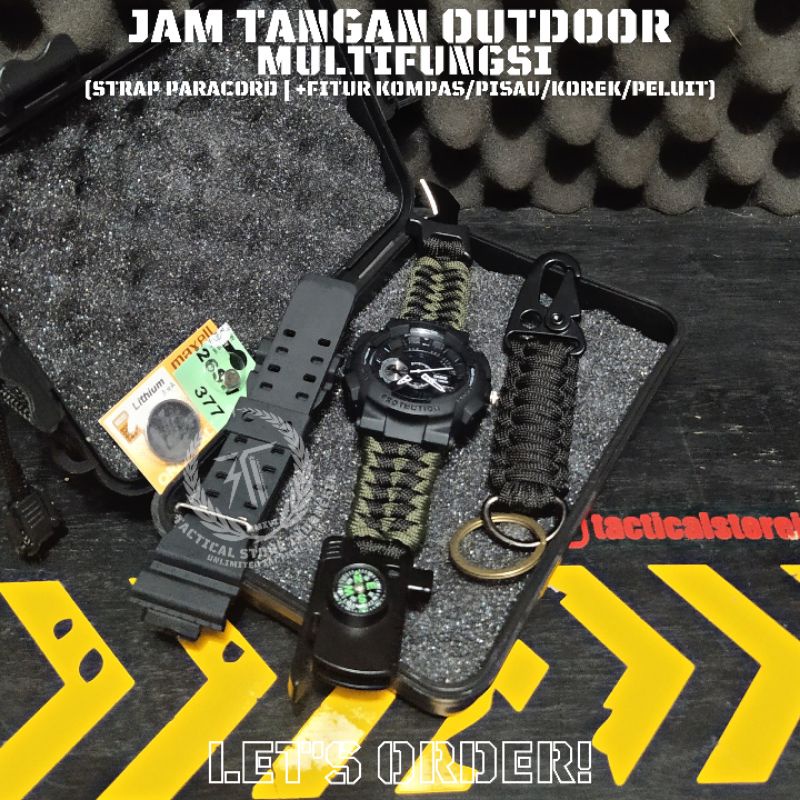 Jam Tangan Paracord Custom - Jam Tangan Tactical Outdoor Survival TSI SERIES #03