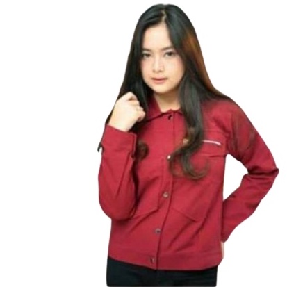 Jaket Crop Wanita Korean Style Casual Size M L XL XXL / Jaket Polan Wanita Kekinian