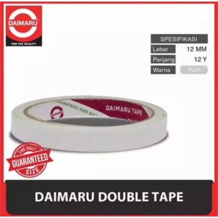 

Double Tape Kertas Kecil 1\2inch (12mm x 12y) DAIMARU Double Tip 12mm Daimaru