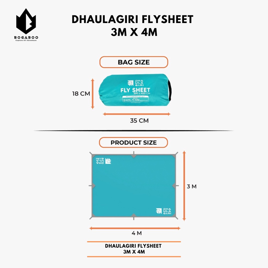 BISA COD FLYSHEET DHAULAGIRI - Dhaulagiri Flysheet 3M X 4M Ultralight -Pengaman Tenda Hiking Anti Air -Pelindung Tenda Camping