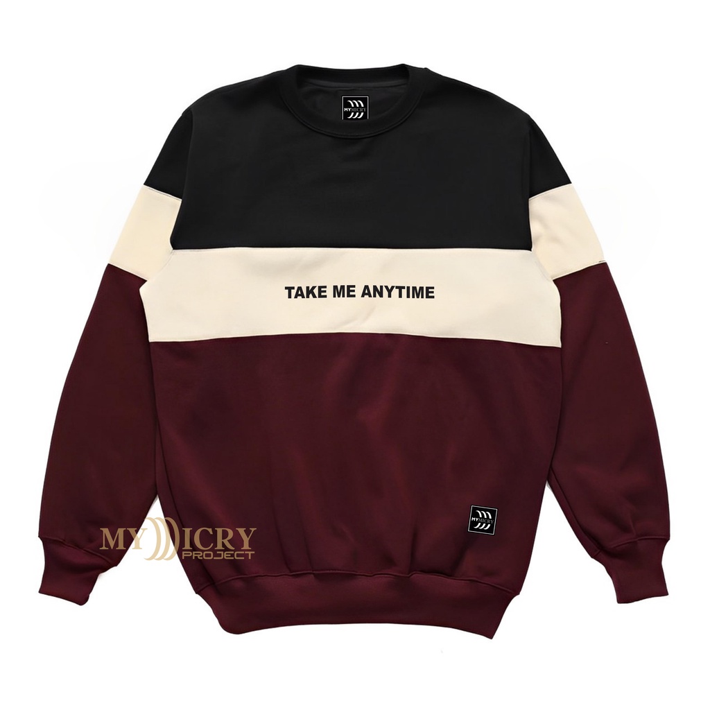 Mymicry Crewneck Pria Kombinasi Take Me Anytime 3 In 1 Aesthetic Style Premium Jumper Cruneck Laki Laki Perempuan Terlaris Dan Populer