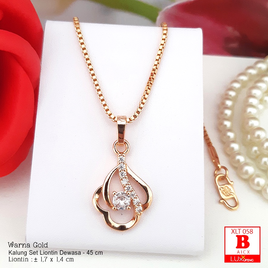 XLT 058 Kalung dan Liontin Gold Permata Sirkon Perhiasan Liontin Xuping Murah Luxx Xuping