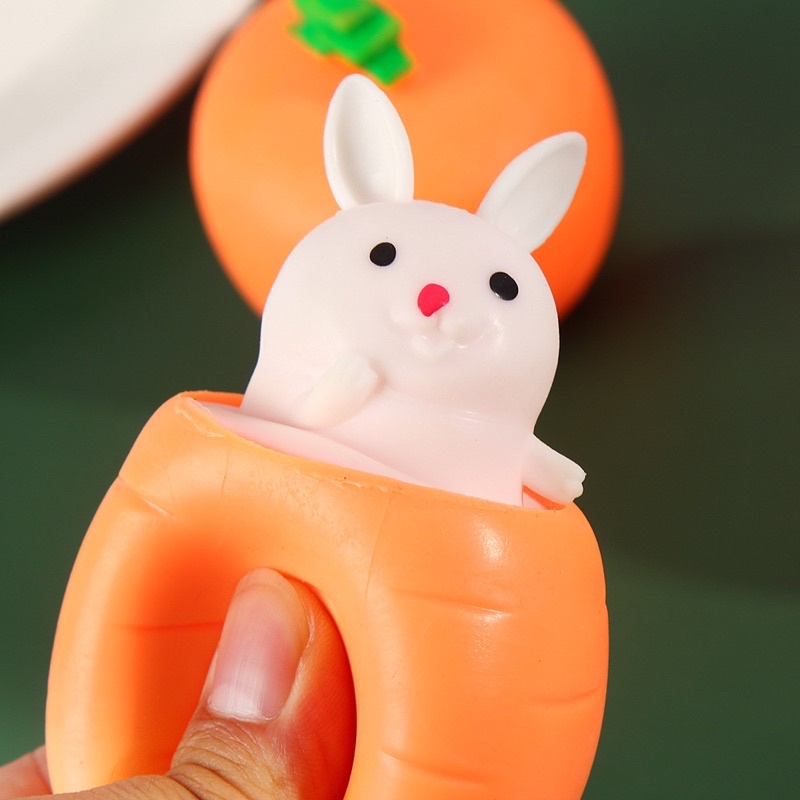 Mainan Squishy Anti Stress Kelinci Pop It Rabbit Carrot PROMO by SEN