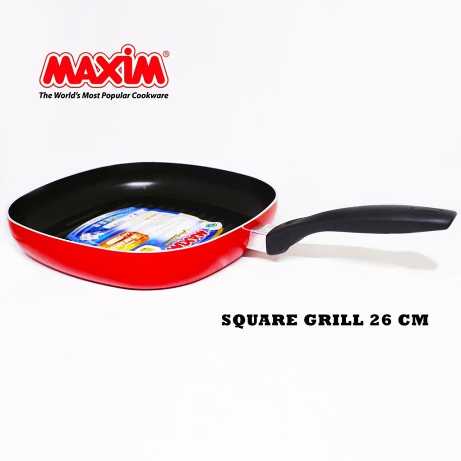 Maxim Wajan alat panggangan kotak / valentino square grill 26 cm