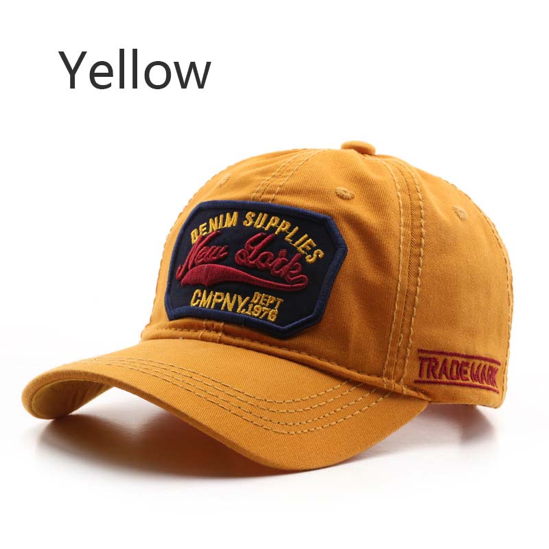 Topi Baseball Pria Dan Wanita Motif Bordir new york Bahan Kain Gaya vintage Untuk Musim Panas