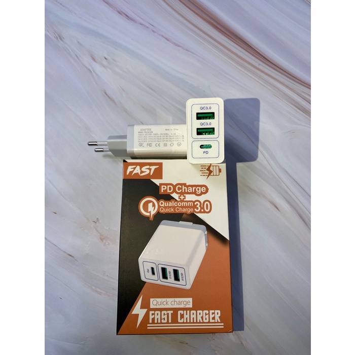 Charger Quick Charge QC 3.0 Power Delivery PD 3.0 PD/QC30W (2USB+PD)