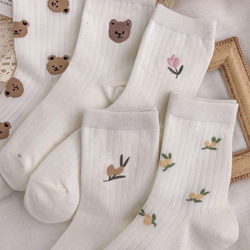 ♫ Megata ♫ A253 Kaos Kaki Wanita Motif Fashion Korea Women Sock Import Murah