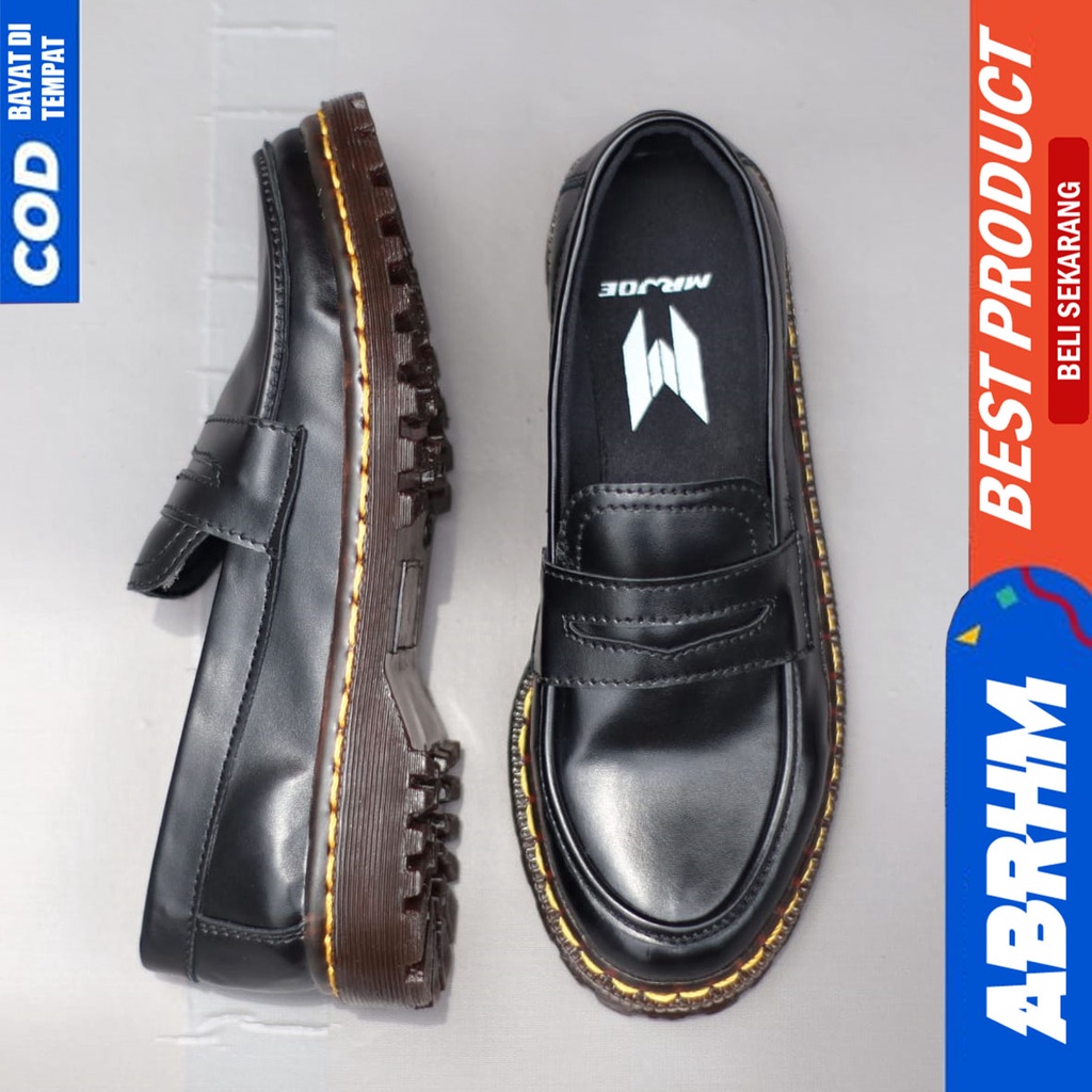 Sepatu Docmart Loafers Wanita Hitam Abrhm Melis