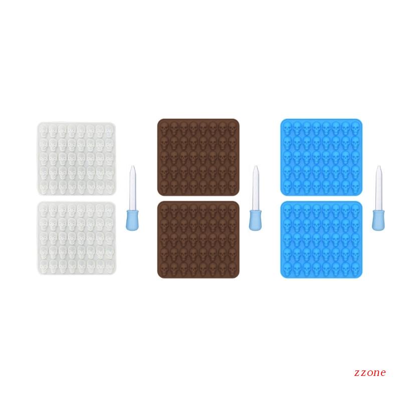 Zzz Cetakan Kue / Permen / Cokelat Bentuk Tengkorak Halloween 3D Bahan Silikon