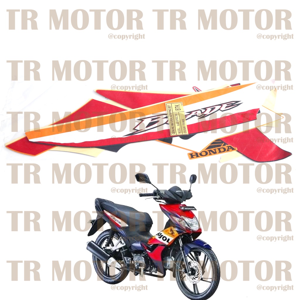 Stiker Motor Blade 110 2009 Sticker Striping Lis Full Set Motor