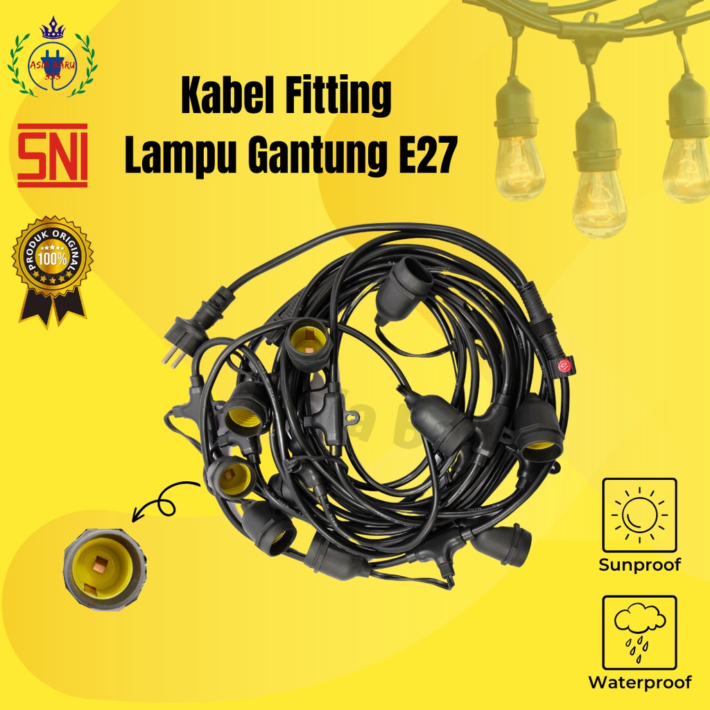 Kabel Fitting Lampu Gantung E27 10 Meter