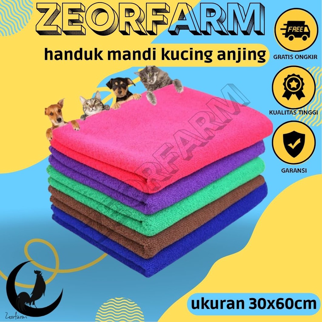 handuk mandi kucing anjing 30cmx60cm zeorfarm
