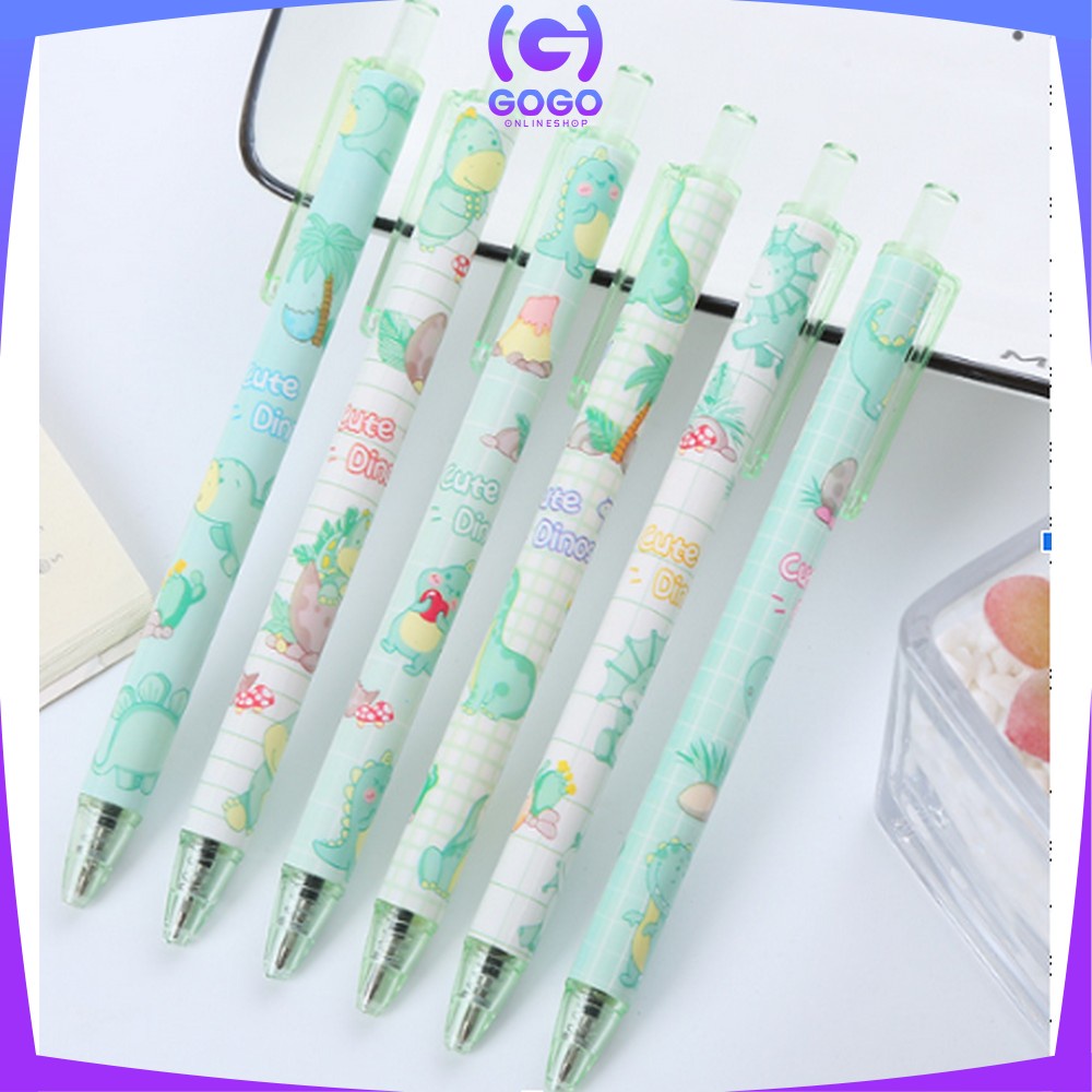 GOGO-A35 Pen Gel Mekanik Motif Cartoon Dinosaur / Pulpen Pelajar Dan Kantor Pena Lucu Motif Dino Imut