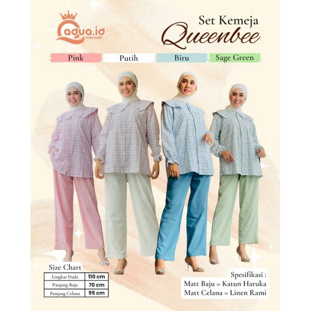 SET KEMEJA QUEENBEE by Qadua.id