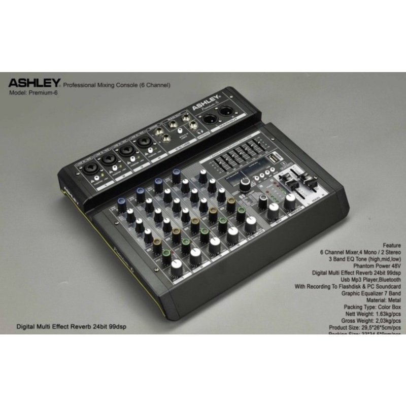 mixer ashley premium 6 original mixer live streaming ashley effect reverb 16dsp mixer ashley premium6