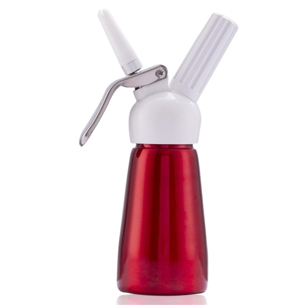 250ml Aluminium Alloy Cream Whipper Dispenser Tutup Krim Dengan Nozel Brush Maker Foaming Gas Whipped Milk Foamer Dekorasi