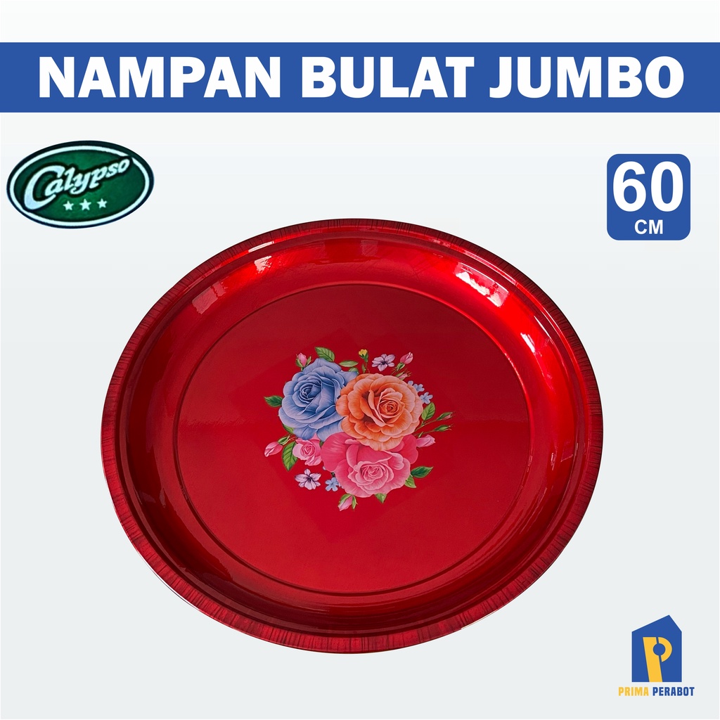 Nampan Bulat JUMBO Baki Bulat Merah 60 cm