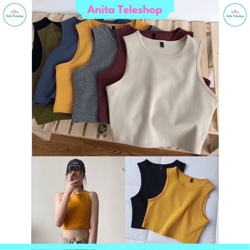 AT - MC  - Singlet Crop Top / Sita Crop Tank Top Atasan Wanita