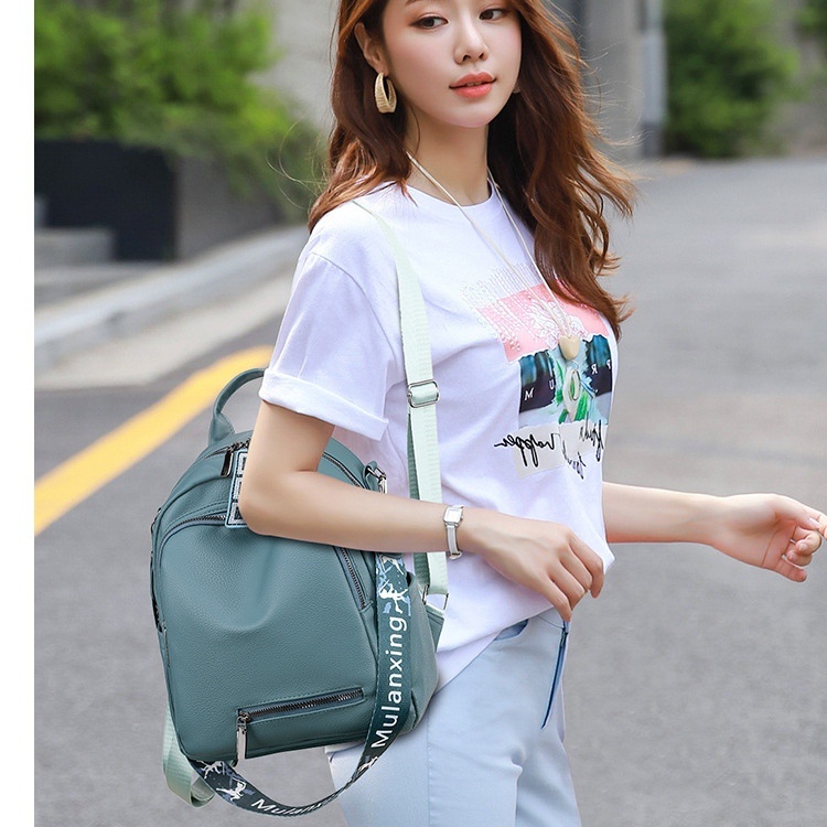TAS RANSEL WANITA IMPORT KULIT BIRU SEFIDA TA664B2 BACKPACK CEWEK PREMIUM GENDONG PUNGGUNG KERJA SEKOLAH KOREA KULIAH BATAM FASHION REMAJA KEKINIAN BRANDED MURAH ORI