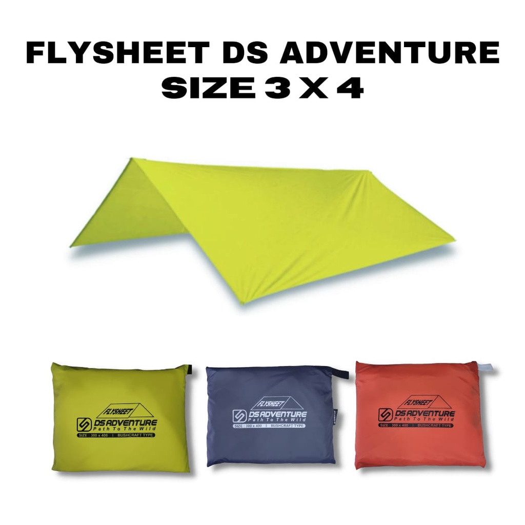 Flysheet 3x4 DS ADVENTURE buscraft / 4x6 ds flyshet traptent / flyshet 4x3 meter