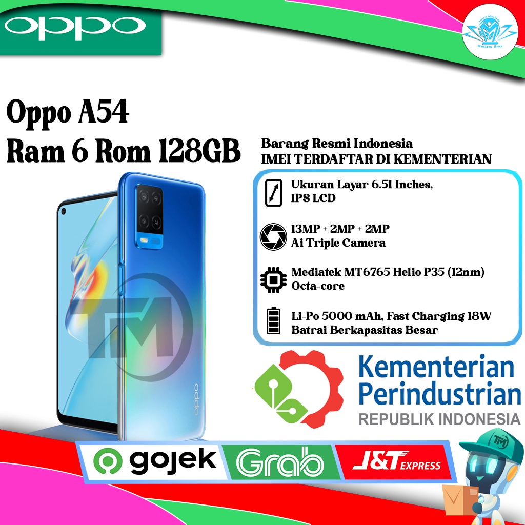 Oppo A54 Ram 6 Rom 128GB Segel Original & Bergaransi Resmi